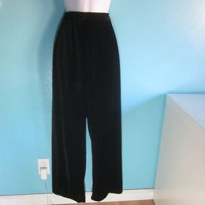 Selene Pull On Black Velvet Wide Leg Pants Womens Size L